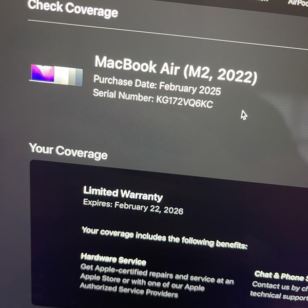 MacBook Air 2022 (M2) - 13 inch - 256 GB, Midnight, 16 GB, Apple M2