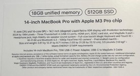 New
													MacBook Pro Late 2023 (M3) - 14" - Apple M3 Pro 11-core, Silver, 512 GB, 18 GB, 14-core GPU, photo 3 of 3
