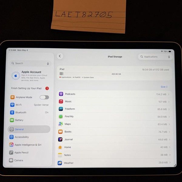 Apple iPad Air 11 inch (M4) 2026 - Wi-Fi, 512 GB, Starlight, A3459