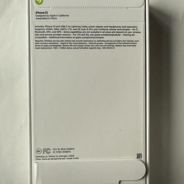 Apple iPhone 13 - Unlocked, 128 GB, Midnight, A2482