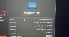 Good
													MacBook Pro 2020 - 13" - I7, Silver, 512 GB, 16 GB, photo 1 of 8