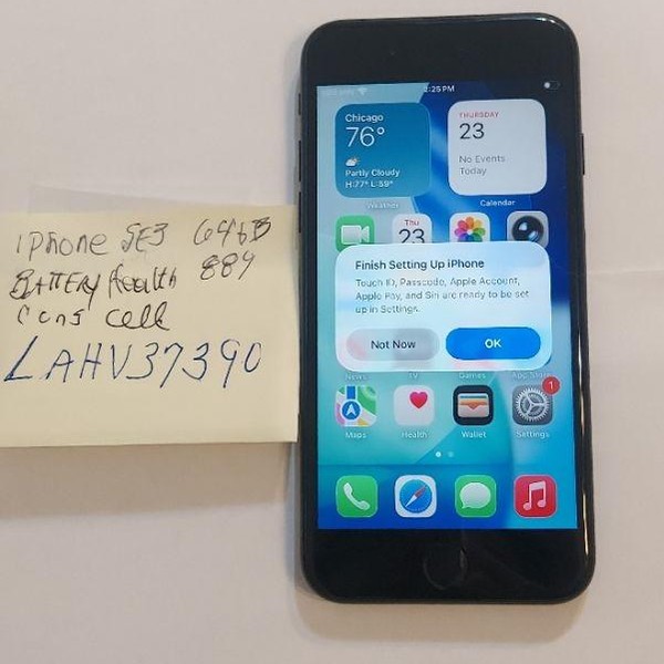 Apple iPhone SE 3rd Gen 2022 - Consumer Cellular, 64 GB, Midnight, A2595