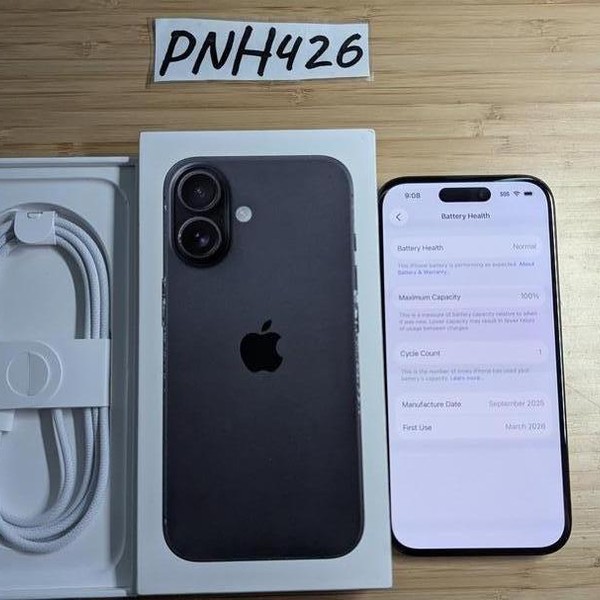 Apple iPhone 16 - AT&T, 128 GB, Black, A3081
