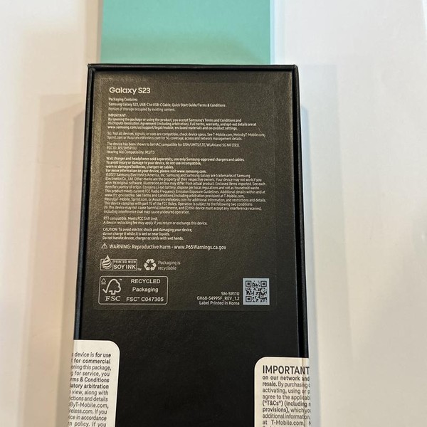 Samsung Galaxy S23 - T-Mobile, 128 GB, Black, 8 GB, SM-S911U