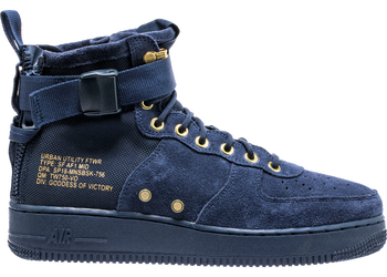 Nike SF Air Force 1 Mid Obsidian Metallic Gold for sale