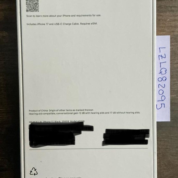 Apple iPhone 17 - Verizon, 256 GB, Black, A3258