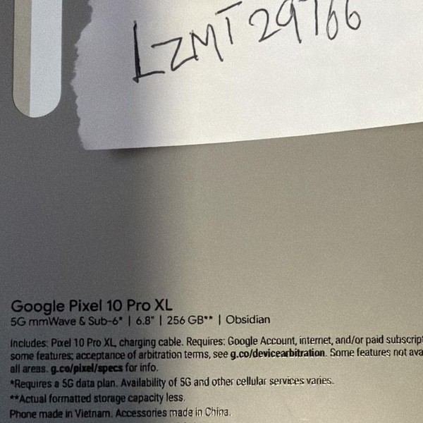 Google Pixel 10 Pro XL - Unlocked, 256 GB, Obsidian, GUL82