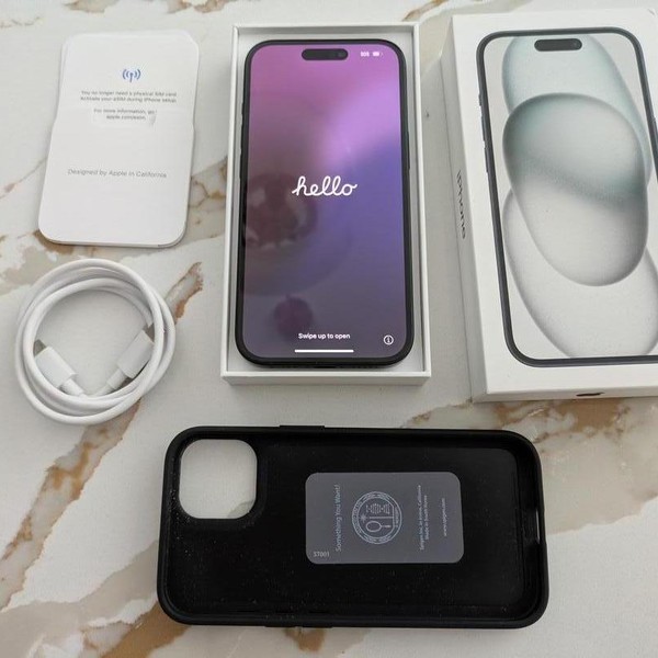 Apple iPhone 15 - Unlocked, 128 GB, Black, A2846