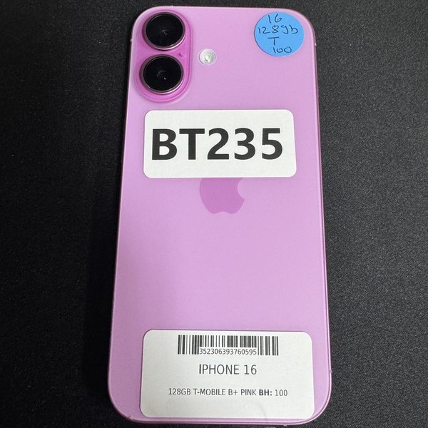 Apple iPhone 16 - T-Mobile, 128 GB, Pink, A3081