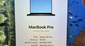 Good
													MacBook Pro Late 2023 (M3) - 14" - Apple M3 Pro 11-core, Black, 512 GB, 18 GB, 14-core GPU, photo 1 of 9