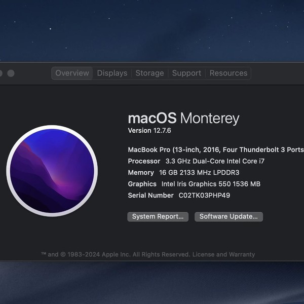 MacBook Pro 2016 (With Touch Bar) - 13 inch - 512 GB, Gray, 16 GB