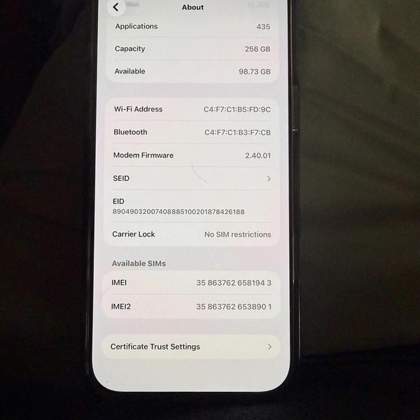 Apple iPhone 16 Pro Max - Unlocked, 256 GB, White, A3084