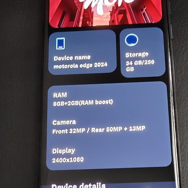 Motorola Edge (2024) - Unlocked, Midnight Blue, 256 GB, 8 GB