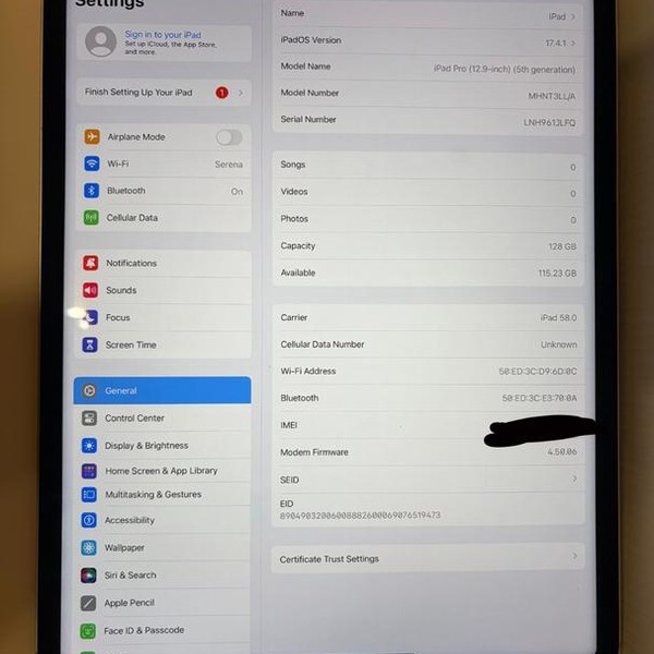 Apple iPad Pro 12.9 inch 5th Gen 2021 - Wi-Fi, 128 GB, Silver