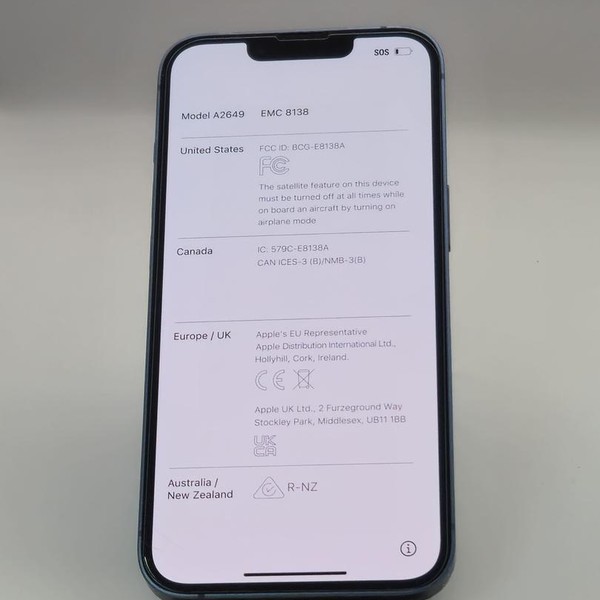 Apple iPhone 14 - Unlocked, 128 GB, Blue, A2649