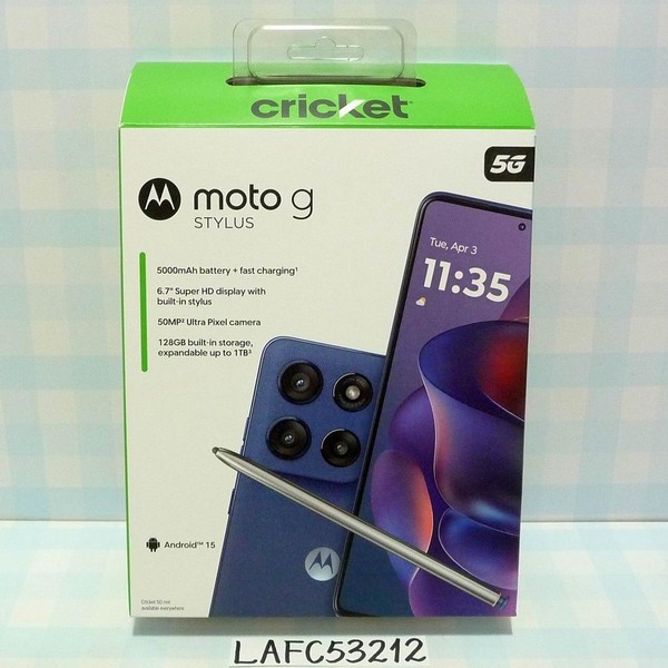 Moto G Stylus 5G (2025) - Cricket, 128 GB, Gibraltar Sea, 8 GB