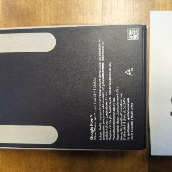 Google Pixel 9 - Unlocked, 128 GB, Obsidian, 12 GB, G2YBB