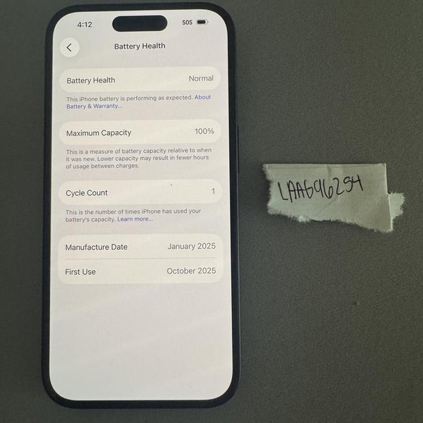 Apple iPhone 16 - Unlocked, 128 GB, Black, A3081