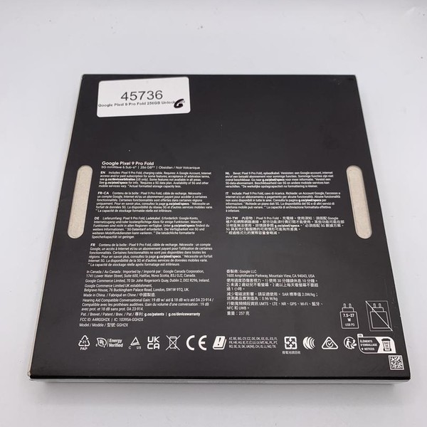 Google Pixel 9 Pro Fold - Unlocked, 256 GB, Obsidian, GGH2X