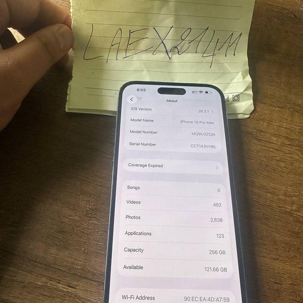 Apple iPhone 14 Pro Max - Unlocked Non-US, 256 GB, Black, A2894