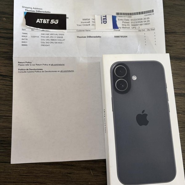 Apple iPhone 17 - AT&T, 256 GB, Black, A3258