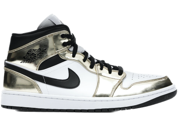 Jordan 1 Mid Metallic Gold Black White for sale