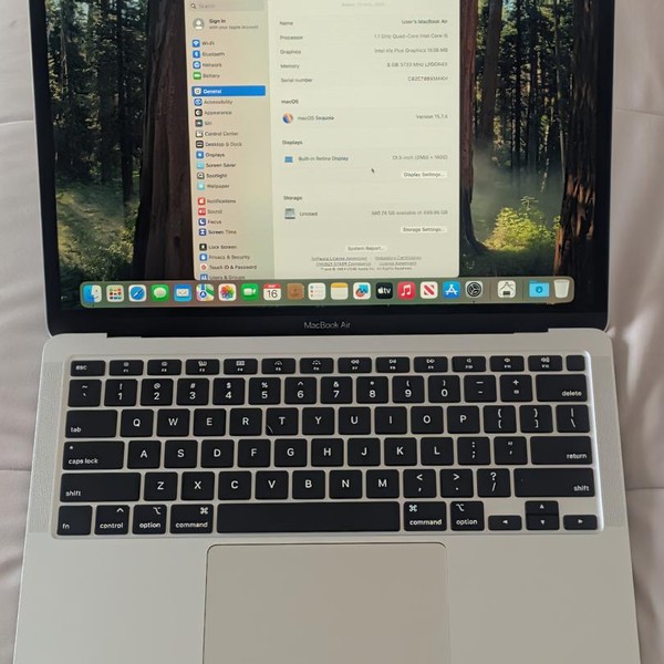 MacBook Air 2020 - 13 inch - 512 GB, Silver, 8 GB, Intel Core i5