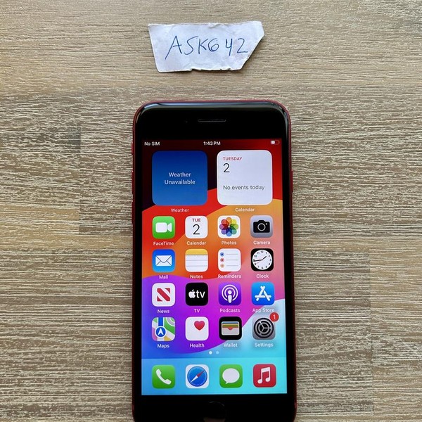 Apple iPhone SE 3rd Gen 2022 - Unlocked, 128 GB, Red, A2595