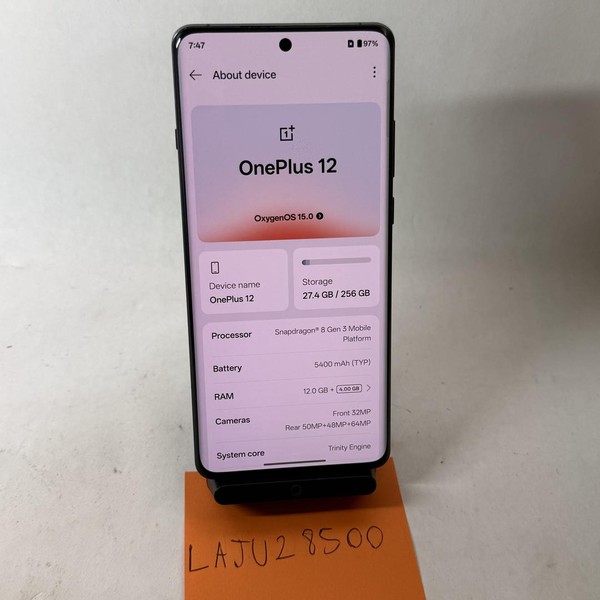 OnePlus 12 - Unlocked, 256 GB, Black, 12 GB, CPH2583