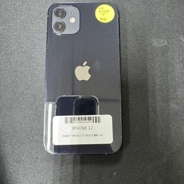 Apple iPhone 12 - T-Mobile, 64 GB, Black, A2172