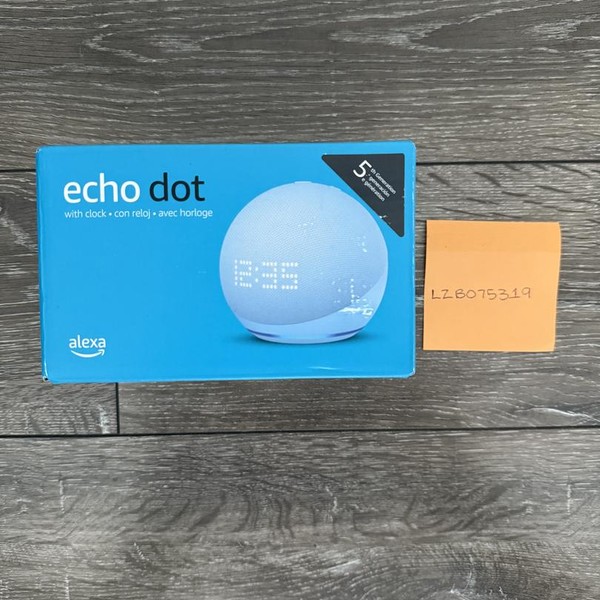 Amazon Echo Dot 5th Gen With Clock - Cloud Blue