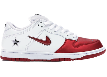 Nike SB Dunk Low Supreme Jewel Swoosh Red for sale
