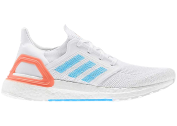 adidas Ultra Boost 20 White Sharp Blue True Orange for sale