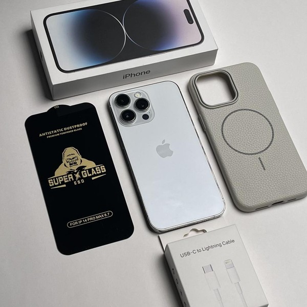 Apple iPhone 14 Pro Max - Unlocked, 128GB, Silver, A2651