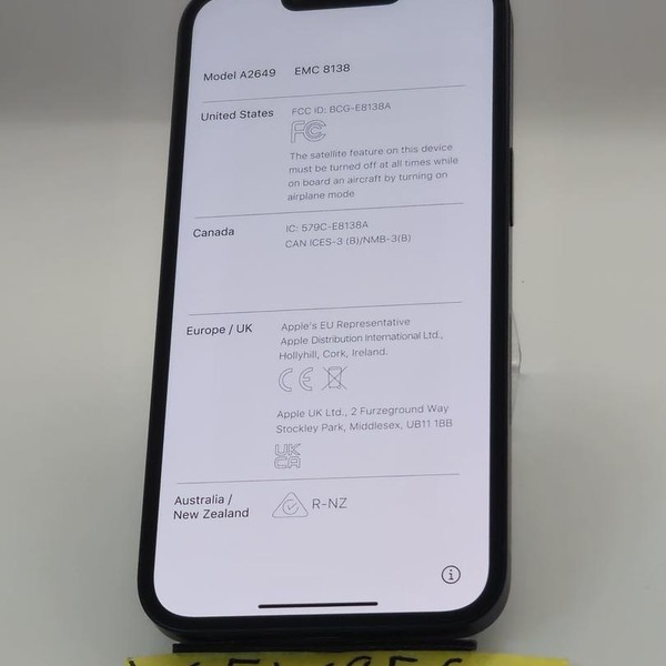 Apple iPhone 14 - Unlocked, 128 GB, Midnight, A2649