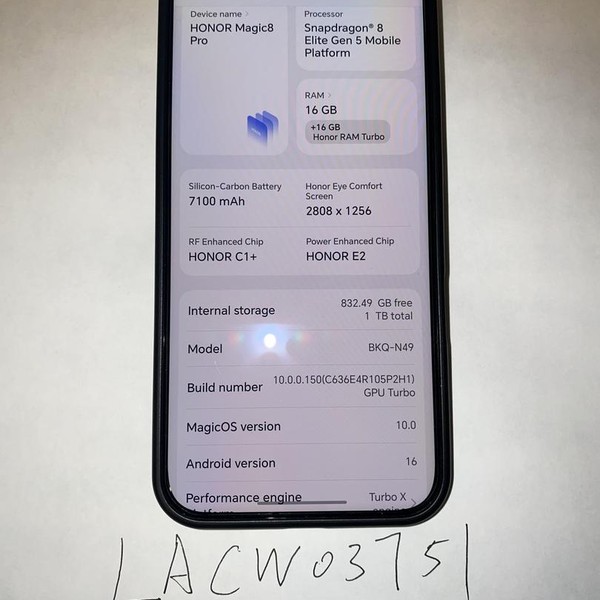 Honor Magic8 Pro - Unlocked Non-US, 1 TB, Black, 16 GB