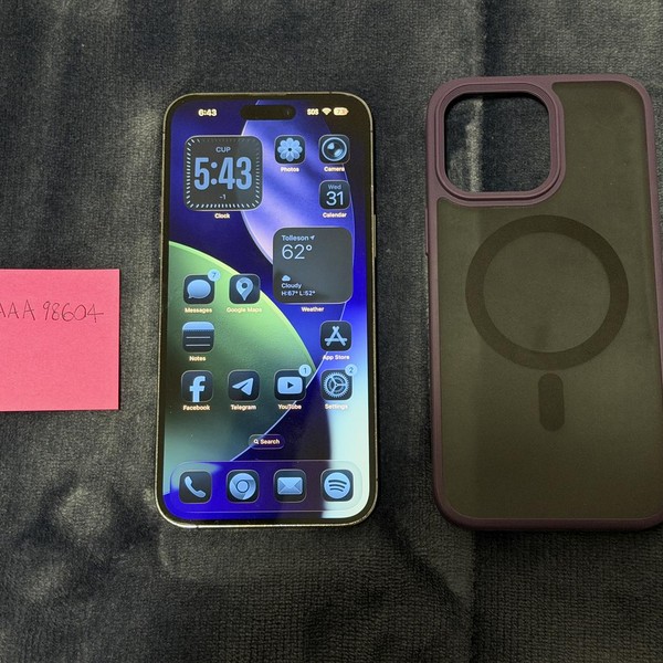 Apple iPhone 14 Pro Max - Unlocked, 128 GB, Purple, A2651