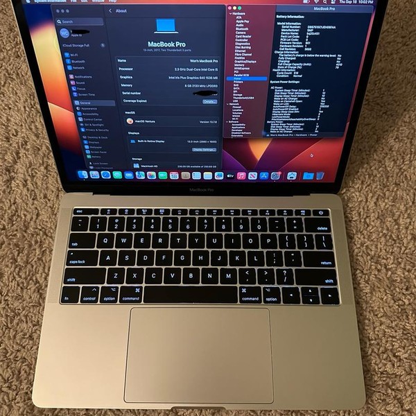 MacBook Pro 2017 (No Touch Bar) - 13 inch - 256 GB, Silver, 8 GB, Intel Core i5