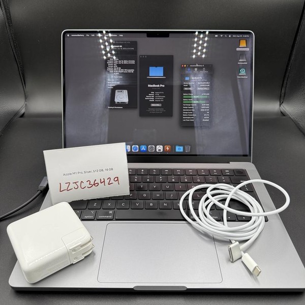 MacBook Pro 2021 - 14 inch - 512 GB, Silver, 16 GB, Apple M1 Pro 8-core