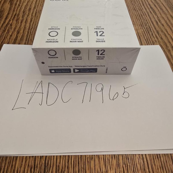 Oura Ring Gen 3 - Stealth, Size 12, Horizon