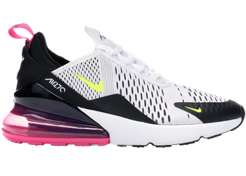 Nike Air Max 270 White Black Laser Fuchsia Volt (GS) for sale
