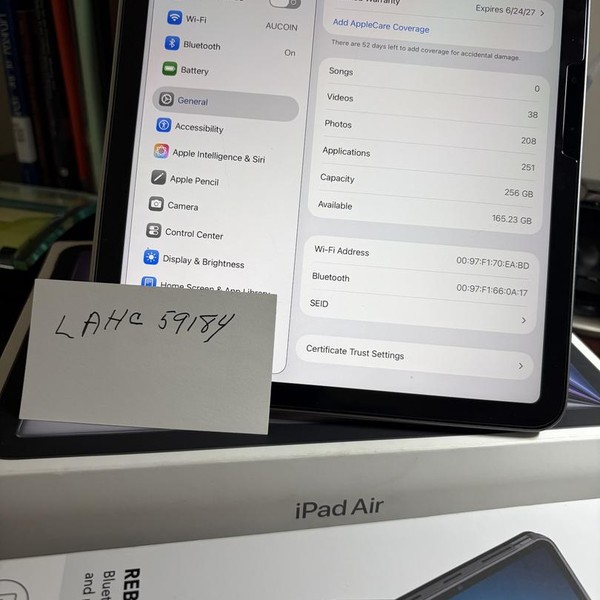 Apple iPad Air 11 inch (M4) 2026 - Wi-Fi, 256 GB, Space Gray, A3459