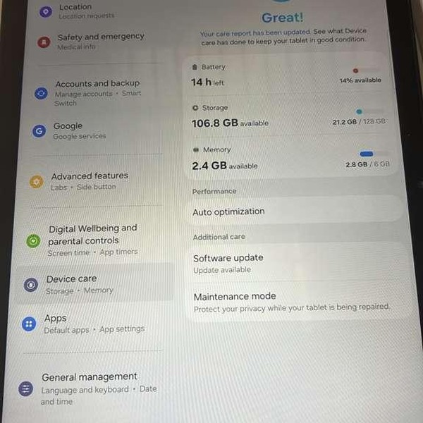 Samsung Galaxy Tab A11 Plus - Unlocked, 128 GB, Gray, 6 GB