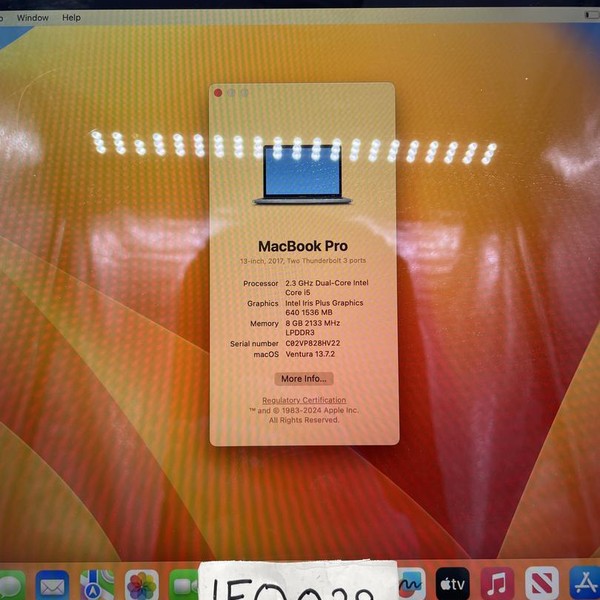 MacBook Pro 2017 (No Touch Bar) - 13 inch - 128 GB, Gray, 8 GB, Intel Core i5