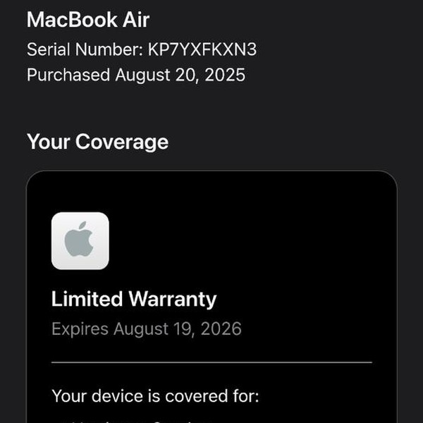 MacBook Air 2025 (M4) - 15 inch - 256 GB, Midnight, 16 GB, Apple M4