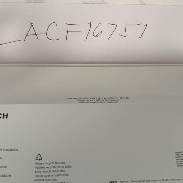 Apple Watch Series 10 46mm - Unlocked, Slate, A3003 - Cellular, Titanium