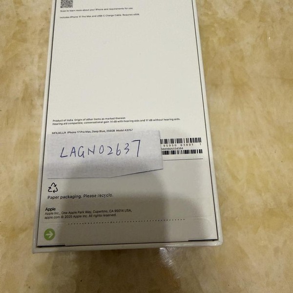 Apple iPhone 17 Pro Max - Unlocked, 256 GB, Deep Blue, A3257