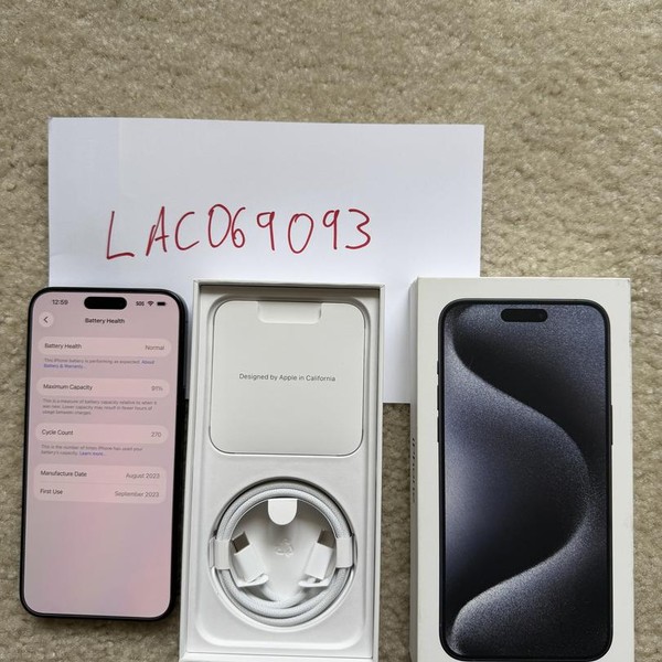 Apple iPhone 15 Pro Max - Verizon, 1 TB, Blue, A2849