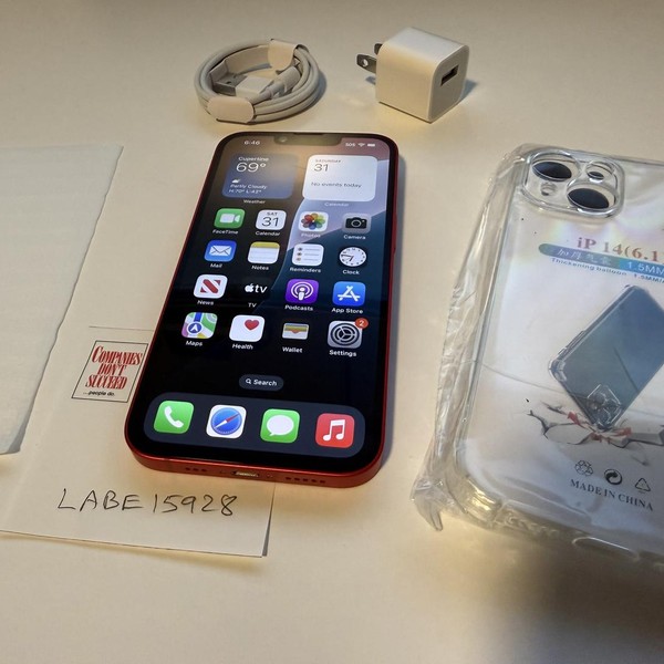 Apple iPhone 14 - Unlocked, Red, 128 GB, A2649