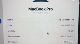 Good
													MacBook Pro Late 2023 (M3) - 14" - Apple M3 Pro 12-core, Black, 1 TB, 18 GB, 18-core GPU, photo 3 of 12